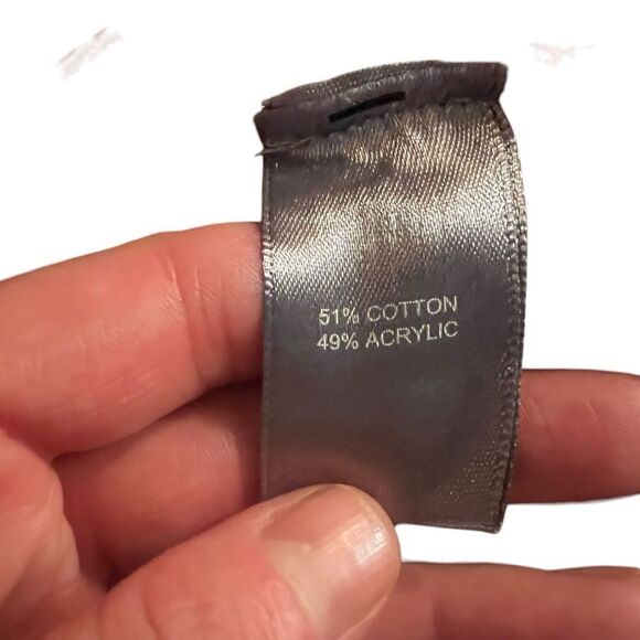 Marled cotton blend hooded cardigan. Size medium - Picture 5 of 9